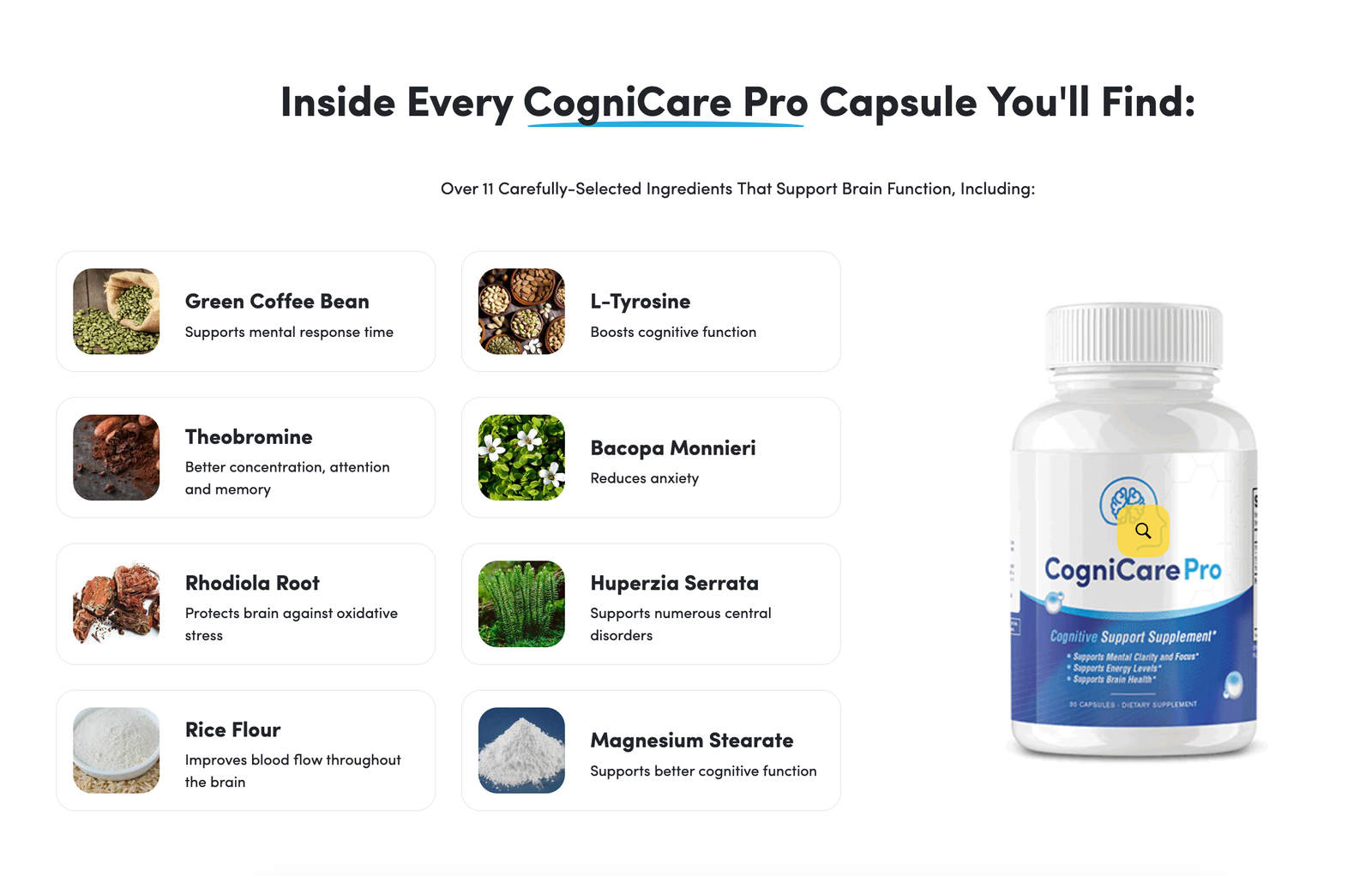 Cognicare Pro ingredients